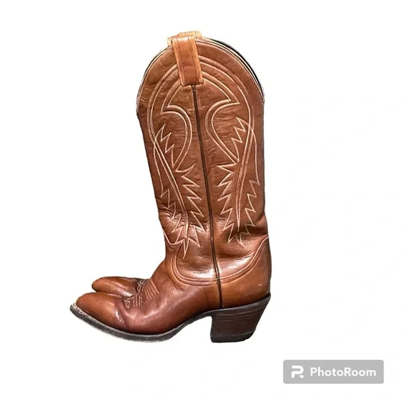 Tony lama 7224 leather cowboy cowgirl western boots. Size 4.5 C (wide) - Picture 7 of 10